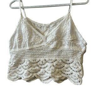 Elegant white Lace Cropped Top